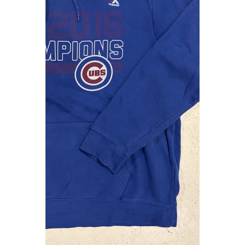 Majestic Chicago Cubs 2016‎ World Series Champions Blue Hoodie Size XL MLB - Picture 2 of 10